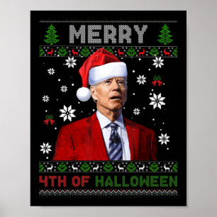 God jul på Halloween-Roligten Biden Ugly Poster