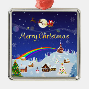God jul på hela månen julgransprydnad metall