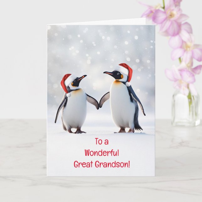God jul på helgdag med Cute Penguin Kort (Orkide)