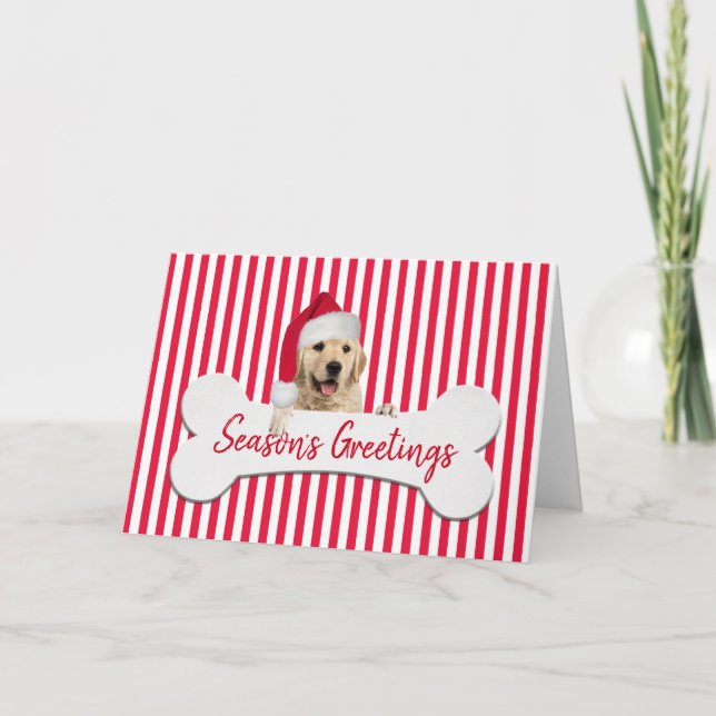 God jul på Hund Bone Helgkort (Framsida)