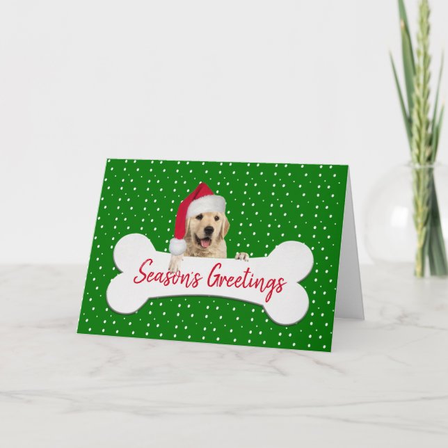 God jul på Hund Bone Helgkort (Framsida)
