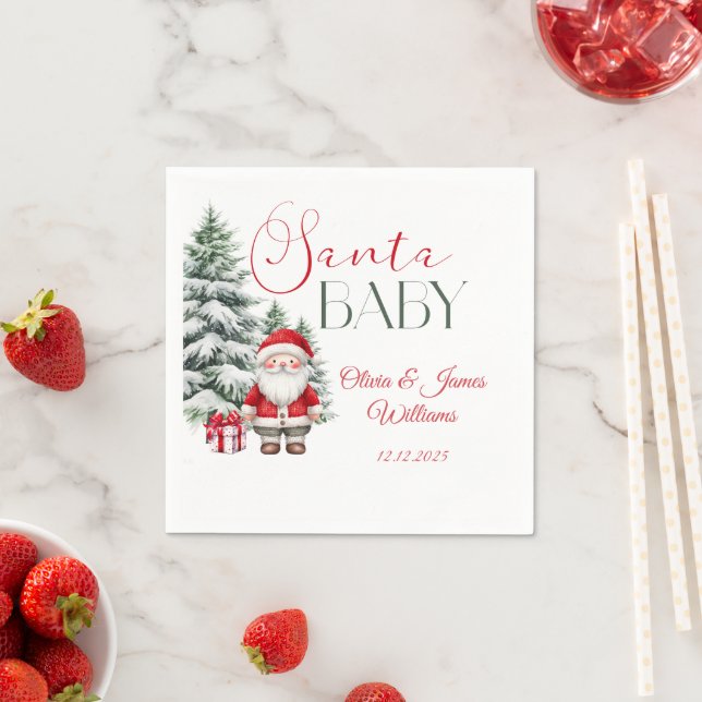 God Jul på julen i Baby, välkomstfest Pappersservett (Insitu)