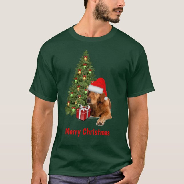 God jul på jultomten i jultomten t shirt (Framsida)