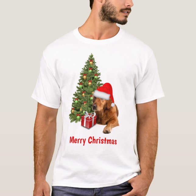 God jul på jultomten i jultomten t shirt (Framsida)
