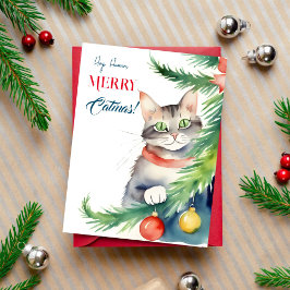 God jul på kattmänniskor vykort