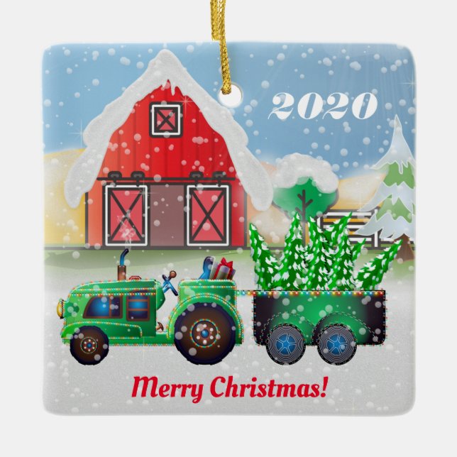 God jul på Land-gården Julgransprydnad Keramik (Framsida)