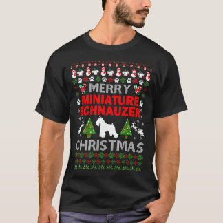 God jul på Merry Miniature Schnauzer, Hund T Shirt