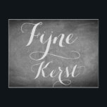 God jul på nederländska Chalkboard Typography Helg Vykort<br><div class="desc">God jul vill på nederländska "Fijne Kerst",  Handwrite Typography Chalkboard Blackboard and White Helgdagars Season Anpassningsbar Glad helg julkort,  men du kan också enkelt lägga till mottagarens namn och adress,  om du föredrar att lägga till detta hemma och bara ta bort texten.</div>