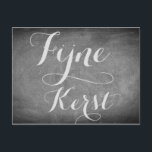God jul på nederländska Chalkboard Typography Helg Vykort<br><div class="desc">God jul vill på nederländska "Fijne Kerst",  Handwrite Typography Chalkboard Blackboard and White Helgdagars Season Anpassningsbar Glad helg julkort,  men du kan också enkelt lägga till mottagarens namn och adress,  om du föredrar att lägga till detta hemma och bara ta bort texten.</div>