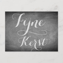 God jul på nederländska Chalkboard Typography Helg Vykort