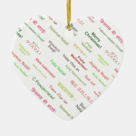 God jul på olika världsspråk julgransprydnad keramik