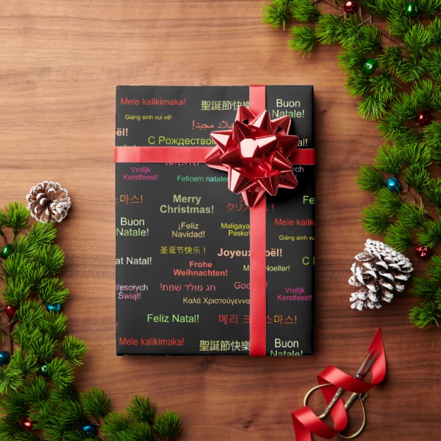God jul på olika världsspråk presentpapper (Julgåva)