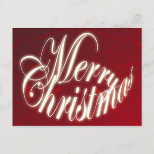 God Jul på röd postkort Helg Vykort