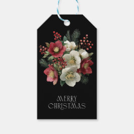 God jul Painterly Hellebore Helgdag Design Presentetikett