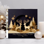 God jul Pair of Reindeer Photo Julkort<br><div class="desc">Njut av att skicka ut ett vackert par renar som står på backe i skogen. Fotomall på textmallarna längst bak och hälsning längst fram. Svart bakgrund.</div>