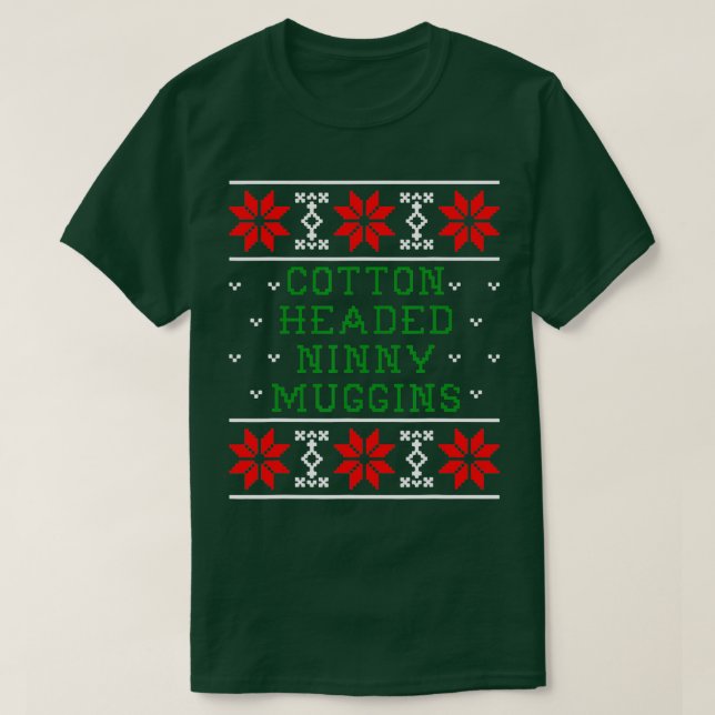 God jul Pajamas Cotton Headed Ninny Muggins (3 T Shirt (Design framsida)