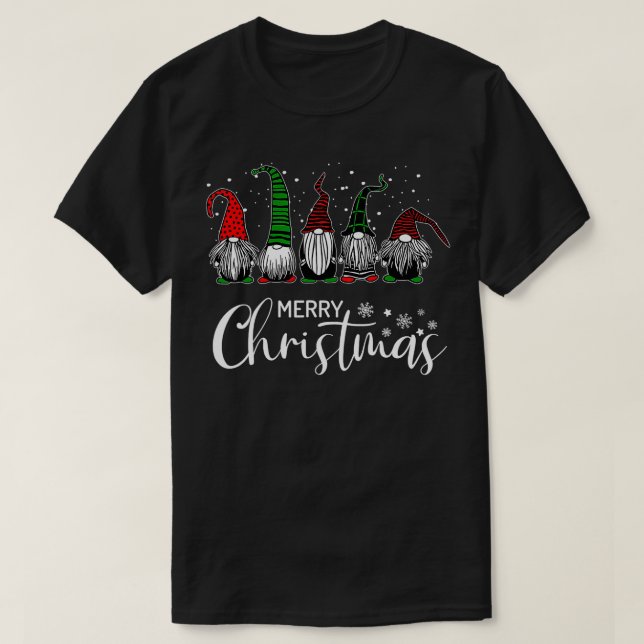 God jul Pajamas Gnome Julfamilj 2 T Shirt (Design framsida)