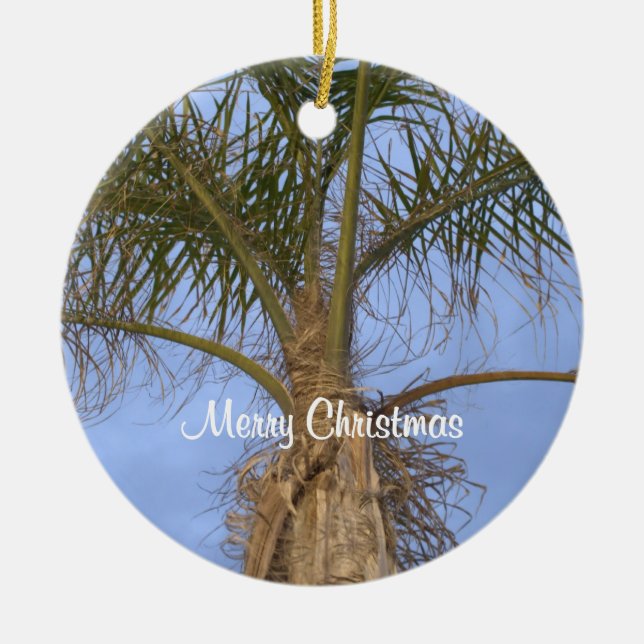God Jul Palmträd Ornament ANPASSA Datum (Framsidan)