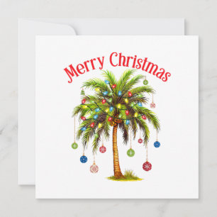 God Jul Palmträdsljus Hawaiiansk Tropisk Inbjudningar