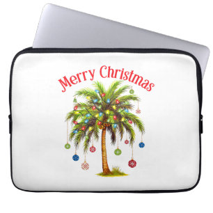 God Jul Palmträdsljus Hawaiianskt Tropiskt Laptop Fodral