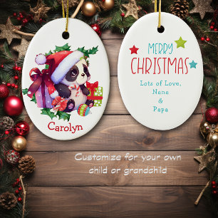 God jul Panda Bear Kids jul Julgransprydnad Keramik