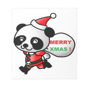 ’GOD JUL’ PANDA BEAR SANTA ANTECKNINGSBLOCK