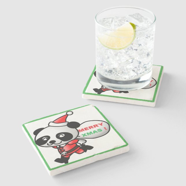’GOD JUL’ PANDA BEAR SANTA UNDERLÄGG STEN (Sidan)