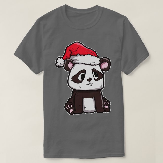 God jul Panda Bear Santas Hat Panda T Shirt (Design framsida)