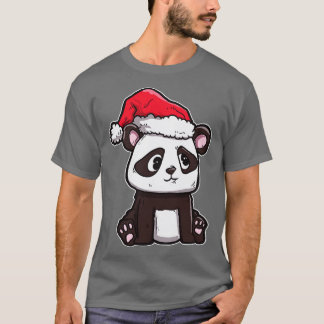 God jul Panda Bear Santas Hat Panda T Shirt