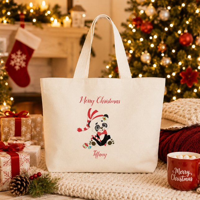 God Jul Panda Björn Jumbo Tygkasse (Skapare uppladdad)