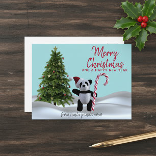 God jul Panda Helgdag vykort