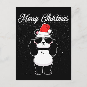 god jul Panda Mitten Finger Rude Julafton Ugly Vykort
