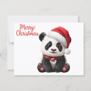 God jul Panda Vykort