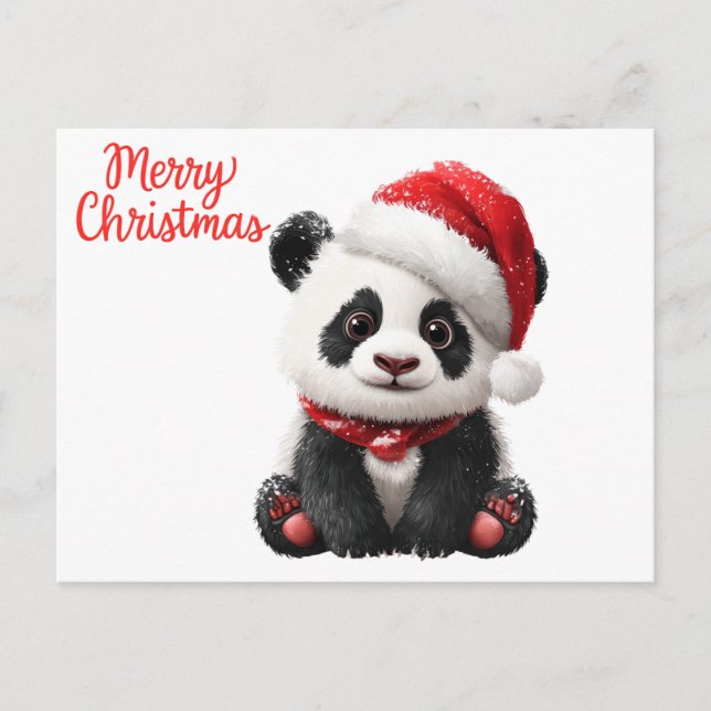 God jul Panda Vykort (Framsida)