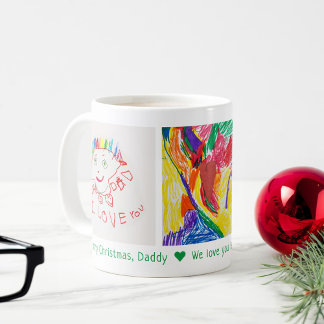 God jul Pappa 3 Photo Anpassningsbar Barn Art Kaffemugg