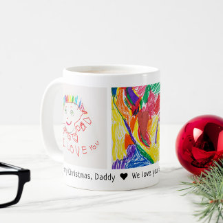 God jul Pappa 3 Photo Anpassningsbar Barn Art Kaffemugg