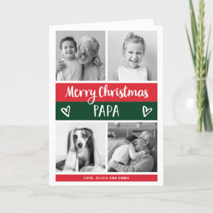 God jul Pappa Färg blockfotorutnät Helgkort