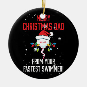god jul Pappa från din snabbaste simmare Julgransprydnad Keramik