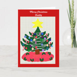 God jul pappa Julgran Helgdag Card Helgkort