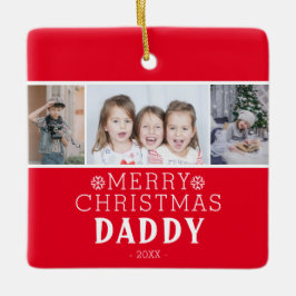 God jul pappa Red 3 Photo Collage Julgransprydnad Keramik