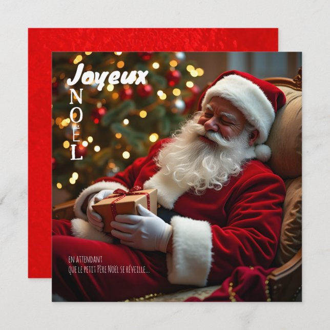 God Jul Pappan somnat SqFC Julkort (Fram/baksida)