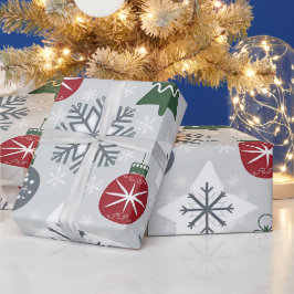God jul Papper med Snöflingor Presentpapper