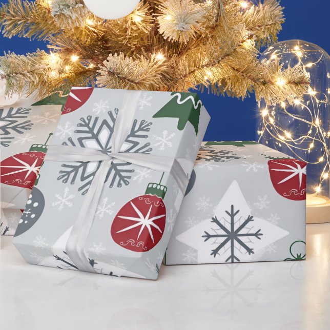 God jul Papper med Snöflingor Presentpapper (Helgdagar)