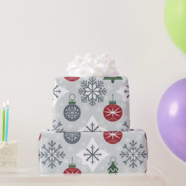 God jul Papper med Snöflingor Presentpapper