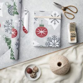 God jul Papper med Snöflingor Presentpapper