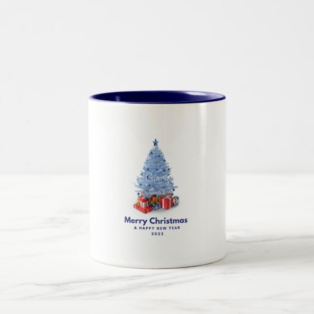 God Jul Paraplyträd & Present Koppar Mug (Center)