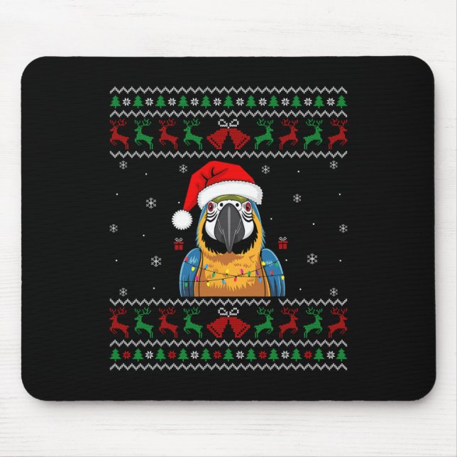 God Jul Parrot Ugly Santa Hat Ljus Bir Musmatta (Framsidan)