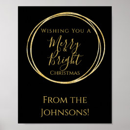 God jul, Party Black Guld Poster