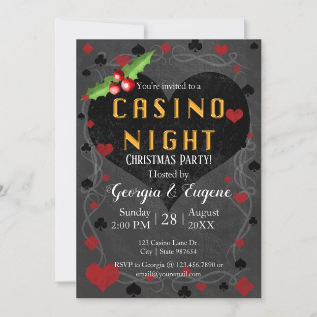 God jul Party Casino Natt | Las Vegas Inbjudningar (Framsida)