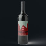 God jul Party Elf Kostym Vinflaska Etikett<br><div class="desc">Etikettetiketter för jute Elf Kostym-partiet för Vin</div>